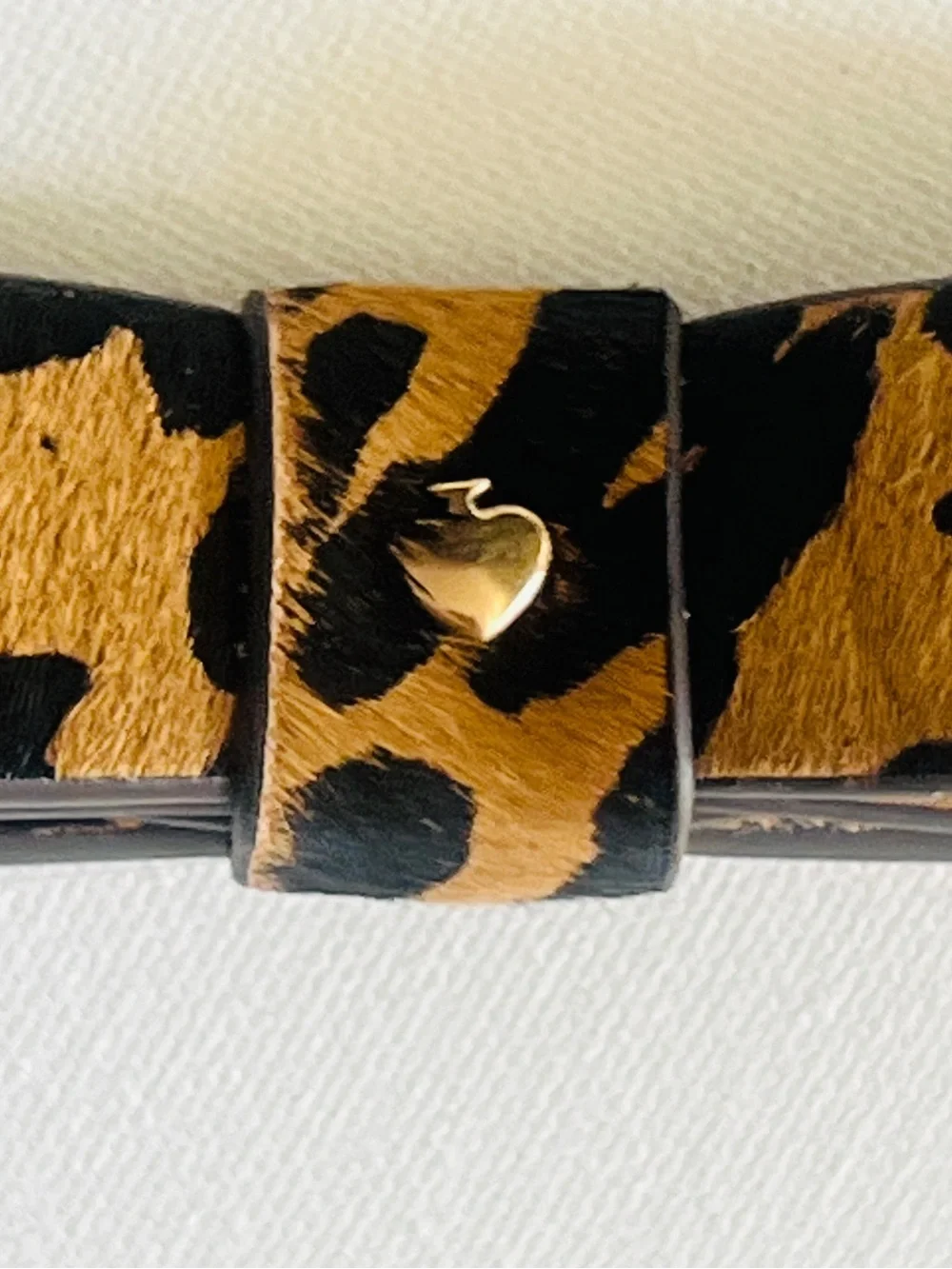 NWT Kate Spade New York leopard-print bow calf hair skinny belt Medium
